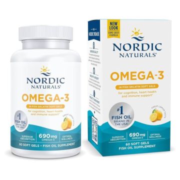 Omega-3, 690mg Lemon, 180 softgels, Nordic Naturals