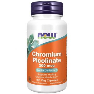Chromium Picolinate 200mcg, 100 veg capsules, Now Foods. 733739014207