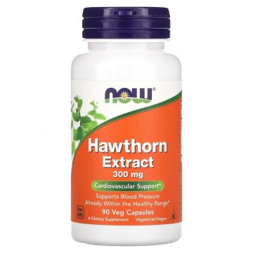 NOW Foods, Hawthorn Extract, 300 mg, 90 Veg Capsules. Meidoorn ondersteunt een normale bloeddruk; Meidoorn is goed voor de bloedsomloop en ondersteunt het hart.