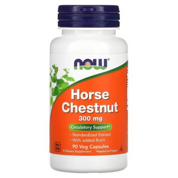 NOW HORSE CHESTNUT EXT 300mg 90 VCAPS, paardenkastanje extract, 733739047137