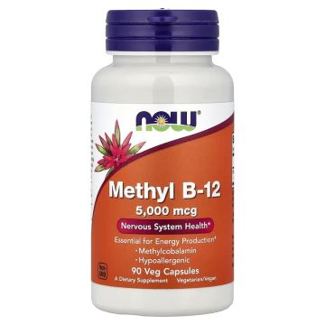 NOW Foods, Methyl B-12, 5,000 mcg, 90 Veg Capsules
