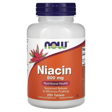Niacin Sustained Release, Minimize Flushing, NOW. 733739004826