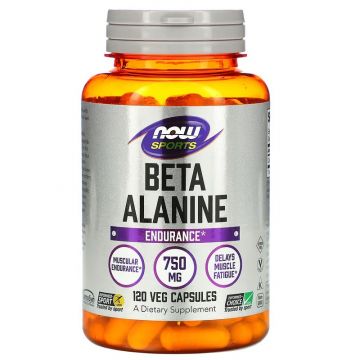 NOW Foods, Sports, Beta-Alanine, Endurance, 750 mg, 120 Veg Capsules