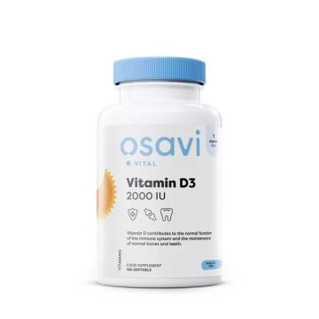 Osavi Vitamine D3 2000IU (50 mcg) - 120 softgels. D3 50 µg
