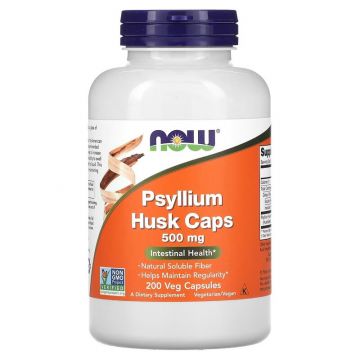 NOW Foods, Psyllium Husk 500mg, 200 veg capsules
