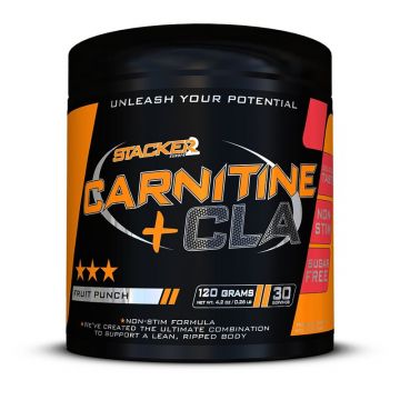 Stacker 2 Carnitine + CLA Poeder - 120 gram - Fruit Punch