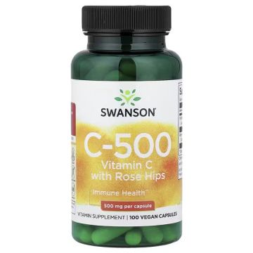 Swanson Vitamin C with Rose Hips 500 mg 100 Caps