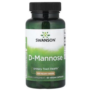D-mannose 700 mg, 60 capsules. 087614111858. D-mannose heeft eigenschappen die de urinewegen reinigen en heeft een gunstige werking op de urineblaas.