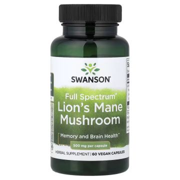 Full Spectrum Lions Mane Mushroom, 60 capsules, Swanson