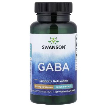 Gaba 500mg - Swanson, 100 Capsules. 087614018720