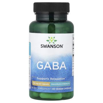 Swanson, GABA, Maximum Strength, 750 mg, 60 Veggie Strength