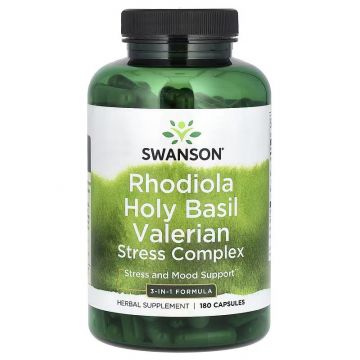 Rhodiola Holy Basil Valerian Stress Complex - Bescherm jezelf tegen dagelijkse stress
