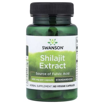 Swanson Shilajit Extract 400 mg, 60 Veggie Capsules. 087614142050