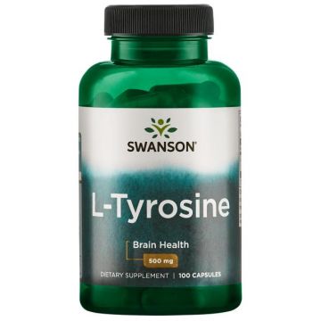 L-Tyrosine 500 mg, 100 capsules (Swanson) . 087614018553