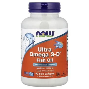 NOW Foods Ultra Omega 3D Vis Gelatine softgels, 733739016638