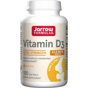 Jarrow Formulas Vitamin D3 2500 IU 100 softgels. 790011290421