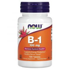 B1 100 mg, 100 tabletten, Now Foods