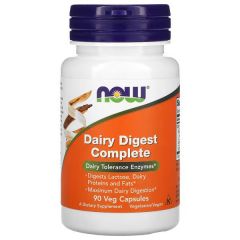 NOW Foods, Dairy Digest Complete, 90 Veg Capsules