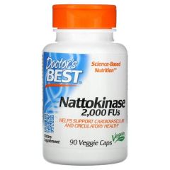Doctor's Best Nattokinase - 2.000 FU enzym activiteit. Jarenlang wetenschappelijk onderzoek heeft aangetoond dat nattokinase de bloedsomloop verbetert. Nattokinase vermindert het vermogen van bloed om te stollen - het "verdunt het bloed" en kan helpen bes