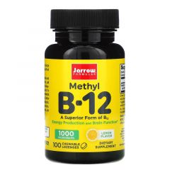 Jarrow Formulas, Methyl B-12, Lemon, 1,000 mcg, 100 Chewable Lozenges, Vitamine B12 zuigtabletten