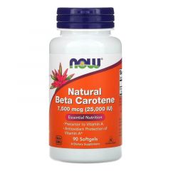 Now Foods, Natural Beta Carotene 25,000IU 90 Softgels, equivalent aan  12.500 IU Vitamine A activiteit.