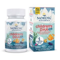 Nordic Naturals, Children's DHA Xtra, Ages 3-6, Berry, 636 mg, 90 Mini Soft Gels