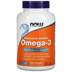 Omega 3, 1000mg, Molecularly Distilled | Now Foods