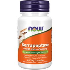 Serrapeptase 60,000 units, 60 veg capsules, now foods