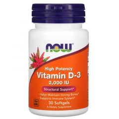 Vitamin D3 2000 IU, 30 softgels