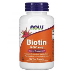 Biotin, 5000mcg - 120 vcaps, NOW Foods