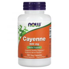 now, cayenne 500mg, 100 veg capsules