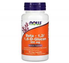 Beta 1,3/1,6- D -Glucan 100 mg Veg Capsules, now foods