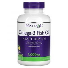 Omega-3 Fish Oil Lemon Softgels - Natrol, Natuurlijke Citroen Smaak