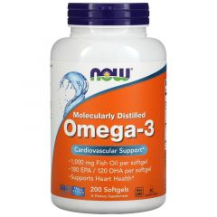 NOW Foods, Omega-3, 180 EPA /120 DHA, 200 Fish Softgels