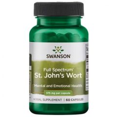 St. John's Wort, Swanson. Sint-janskruid is een kruidensupplement dat de stemming ondersteunt en het emotionele welbevinden bevordert, vooral in tijden van stress en angst.