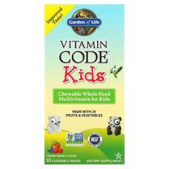 Garden of Life, Vitamin Code Kids, Chewable Whole Food Multivitamin, Cherry Berry, 30 Chewable Bears

