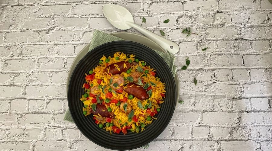 Paella met chorizo en gamba’s - Bodystore.nl